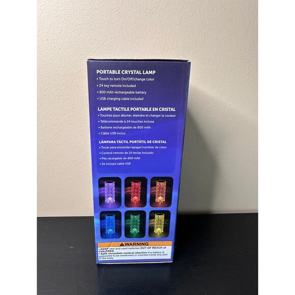 GLOBE LED Integrated Rechargeable Crystal Portable Touch Lamp with Remote New - Picture 6 of 16